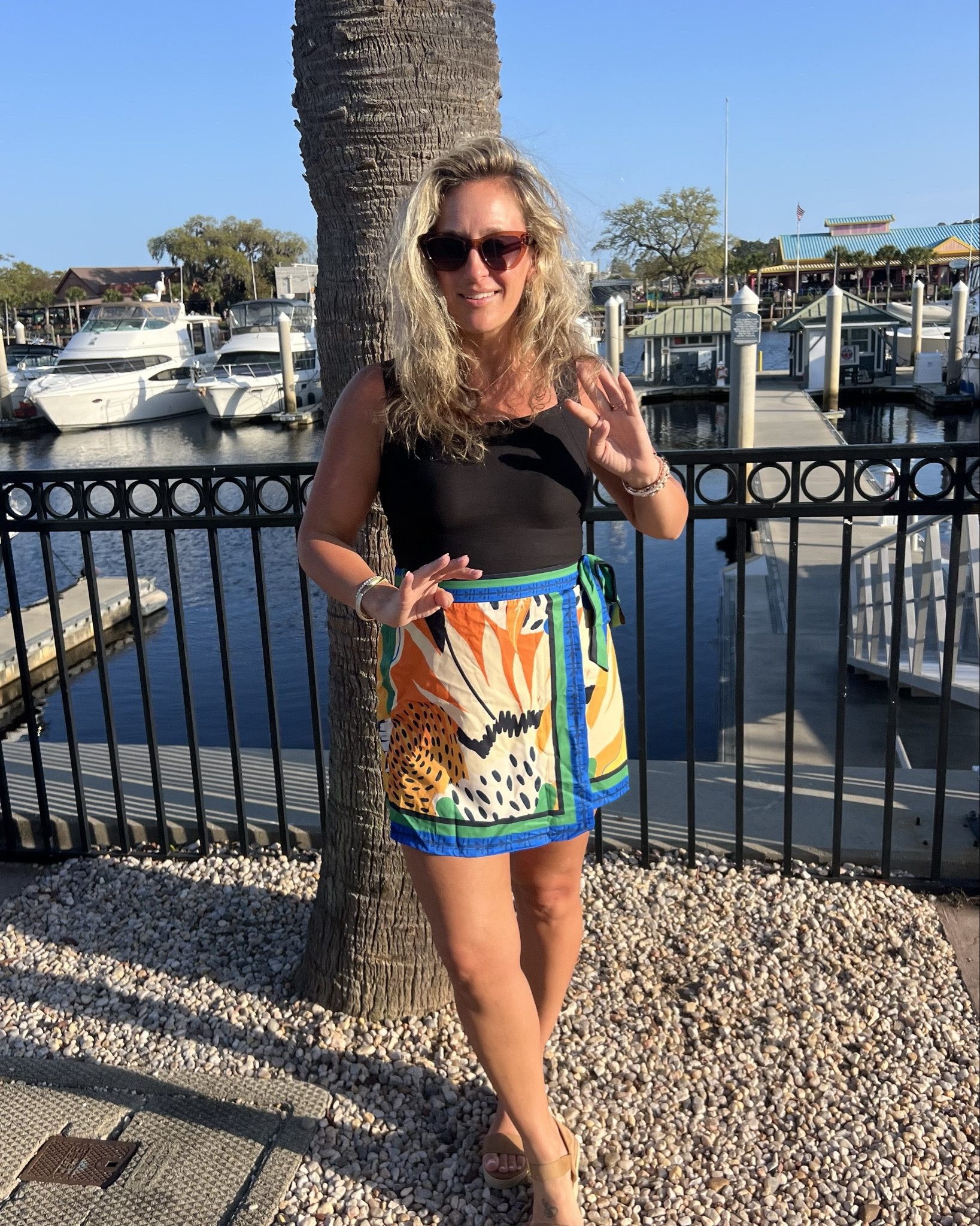 Skirt is 💯 paired with my ‘supermodel tank’ skims dupe- that comes in a set with 2 colors!
.
.
5’3 145lb
Skirt: TTS medium
Tank: built in bra- medium
Shoes: tts 8. SOOOO COMFORTABLE!
Sunglasses: jcrew & don’t squeeze my brain! Love the shape of these!
.
.
Spring fit outfit summer skirt bright color wrap date day night ootd casual pool party sunglasses vacation resort style

#LTKootd #LTKTravel #LTKMidsize