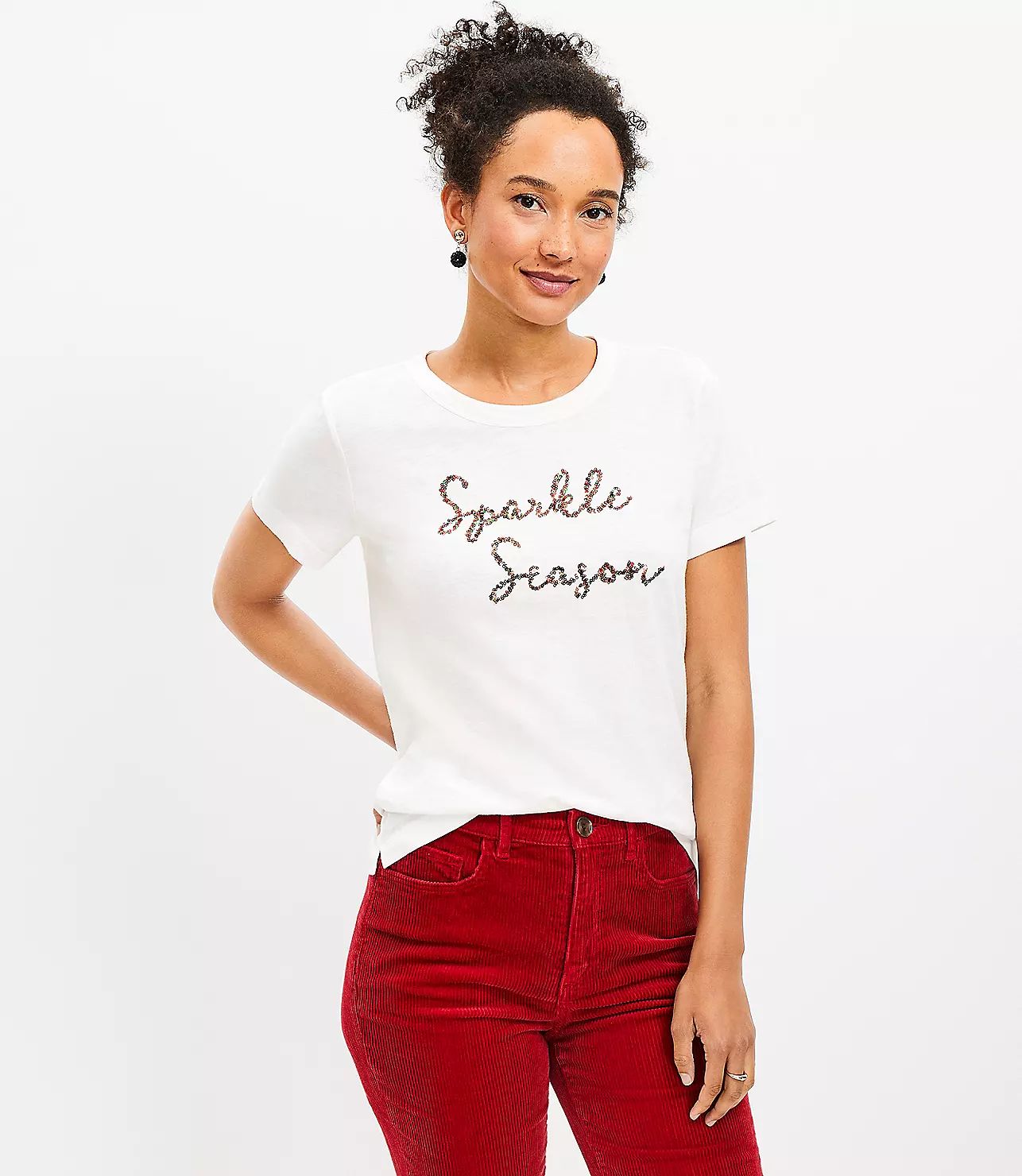 Sparkle Season Sequin Everyday Crew Tee | LOFT