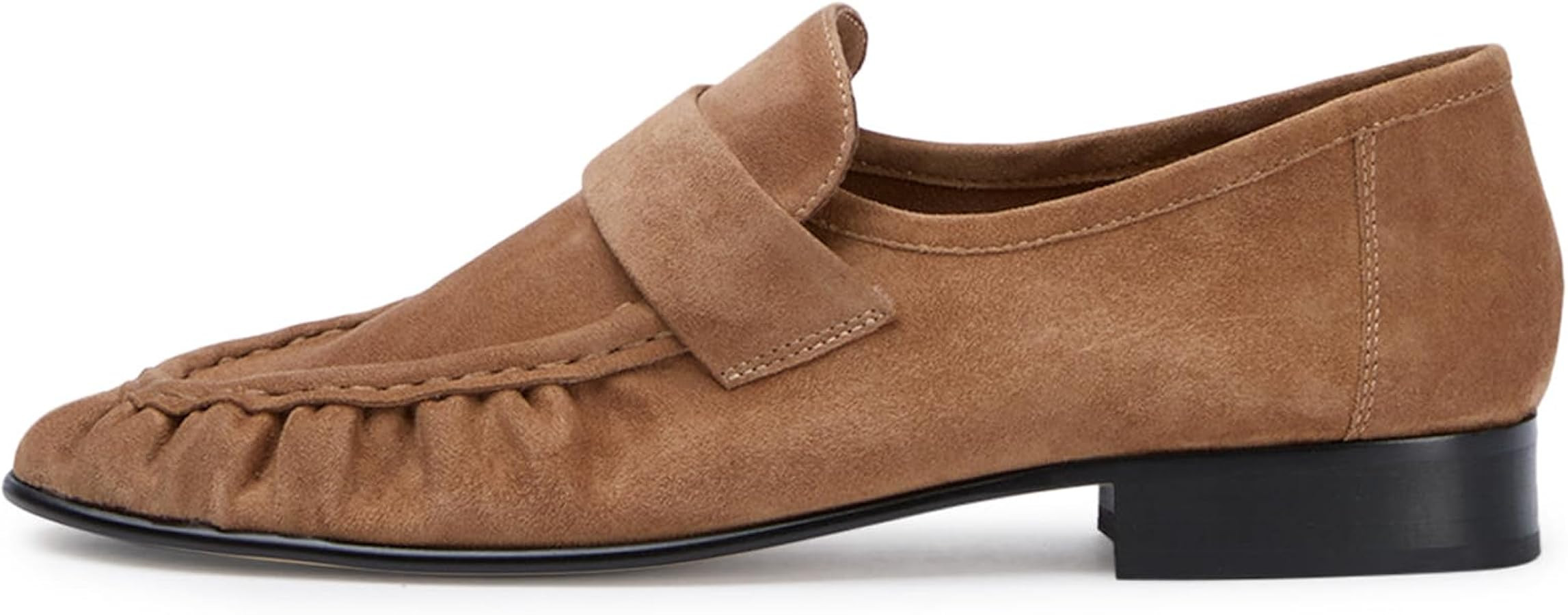 Loafers for Women Flat Shoes Chunky Heel Penny Loafers Round Toe Slip on Comfortable Dressy Shoes... | Amazon (US)