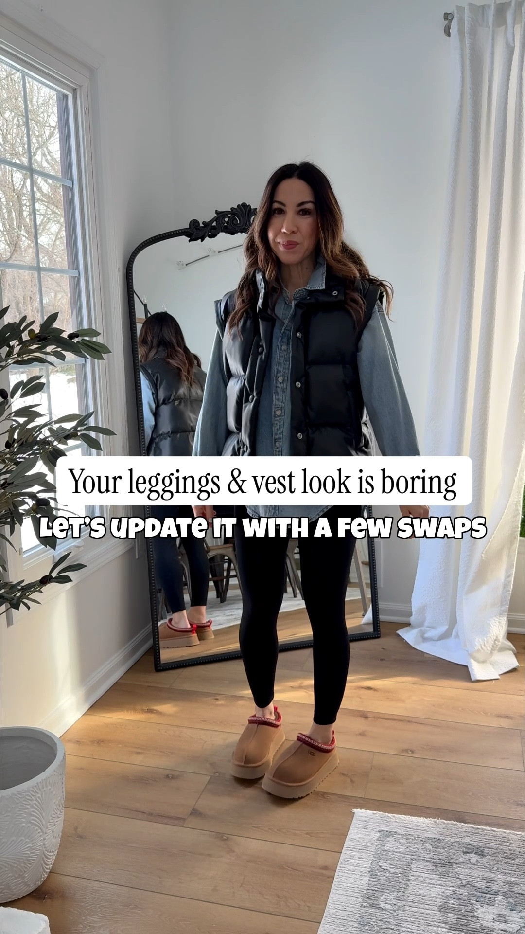 There is nothing wrong with that first winter outfit, but just made a couple updates and also made it a little bit more affordable. The fleece vest and heart denim shirt are absolute bargains. And take note my favorite bracelets will all be under $40 starting at 9pm est. 

Vests Xs. Heart denim shirt small. Plain denim shirt XS. Shoes TTS. Leggings small (code tammyxspanx for new orders). Bracelets code houseofleo20. 

#LTKSaleAlert #LTKOver40
