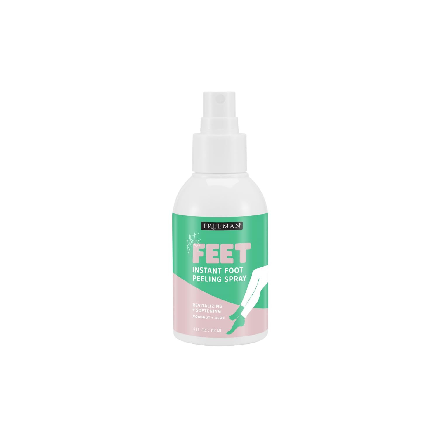 Freeman Flirty Feet Coconut & Aloe Instant Peeling Foot Peeling Spray, Softening Foot Mask Exfoliates & Removes Dead Skin, Moisturize Dry Feet, Clean Ingredients, Cruelty-Free, 4 fl.oz./ 118 ml Bottle | Amazon (US)