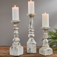 12'' H Wood Tabletop Candlestick | Wayfair North America