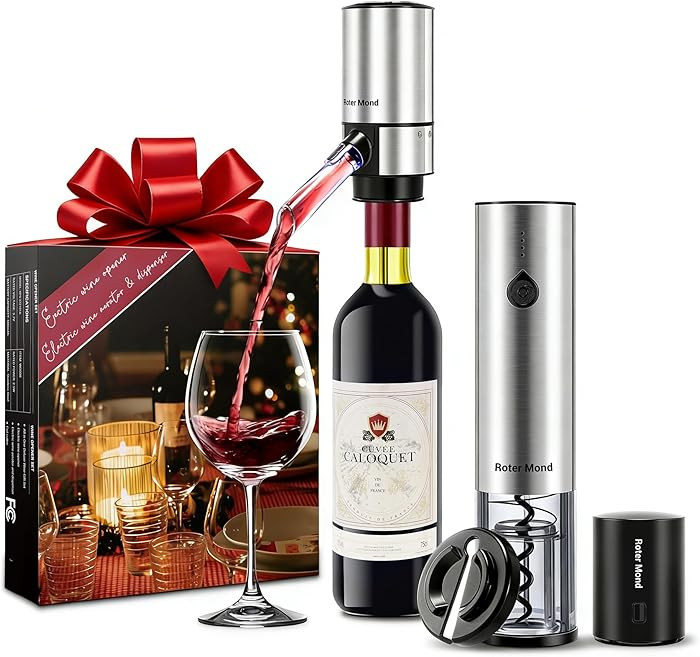 Electric Wine Opener Set, Roter Mond Automatic Wine Bottle Opener set with Electric Wine Decanter... | Amazon (US)