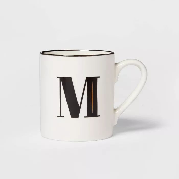 16oz Stoneware Monogram M Mug White - Threshold&#8482; | Target