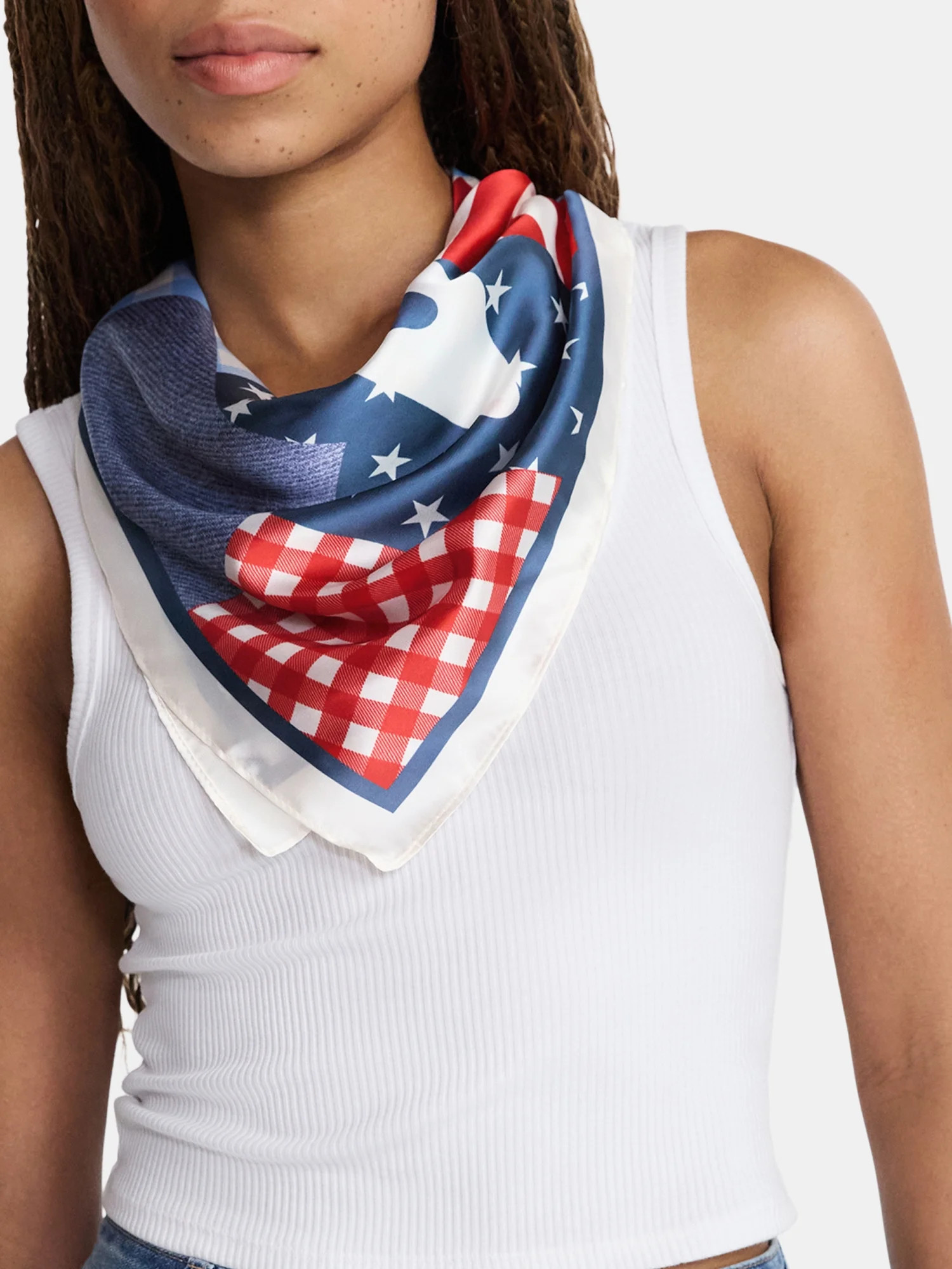 No Boundaries Women's Americana Print Square Scarf | Walmart (US)