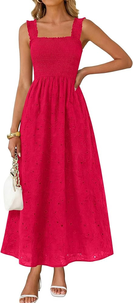 KIRUNDO Summer Lace Dress Vacation Outfits for Women 2026 Wedding Guest Dresses Maxi Beach Boho S... | Amazon (US)