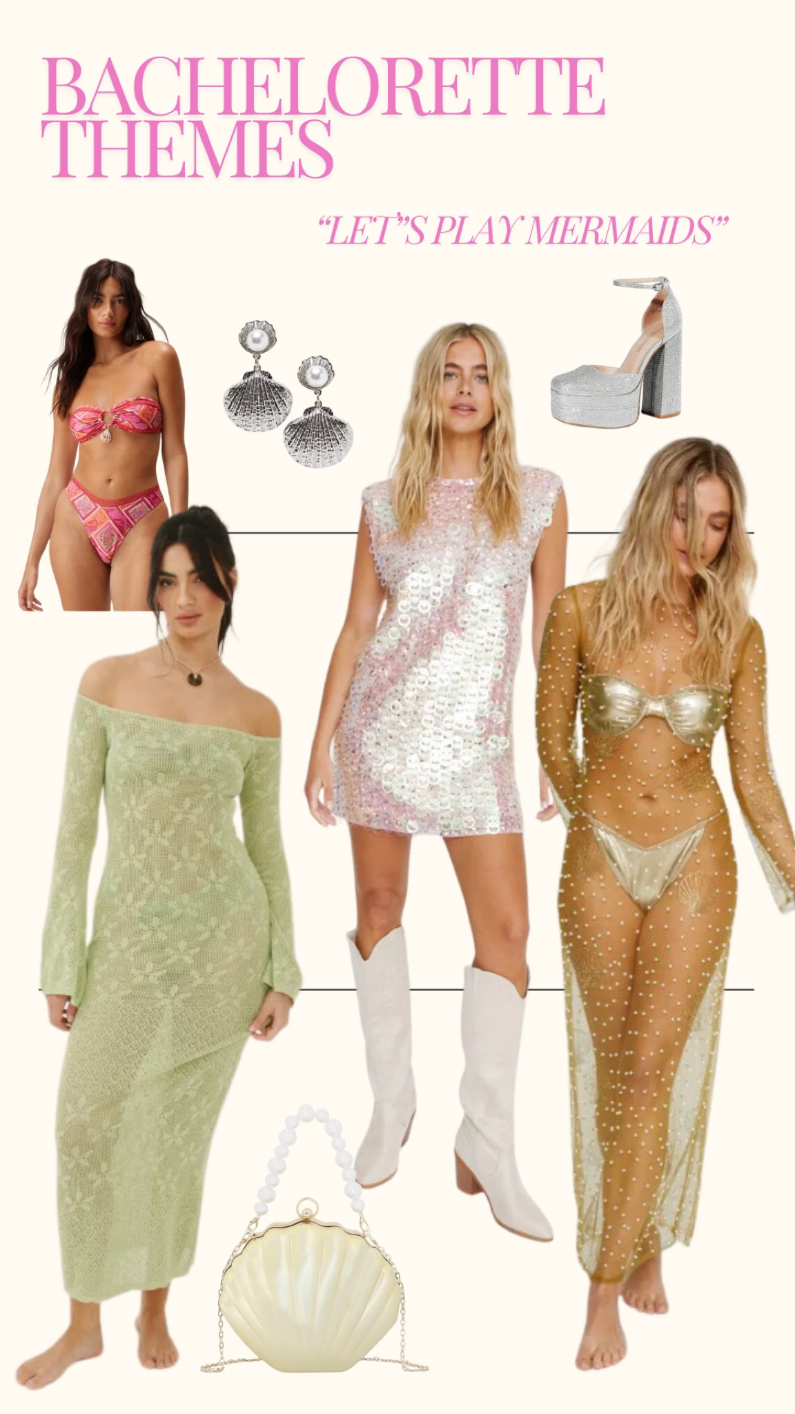 Beachy Bachelorette theme night 🧜🏼‍♀️🌊

Mermaidbachelorette, beach style, mermaid, shells, ocean, Cabo, Tulum, bridal party, bride, party 

#LTKSeasonal #LTKParties #LTKWedding