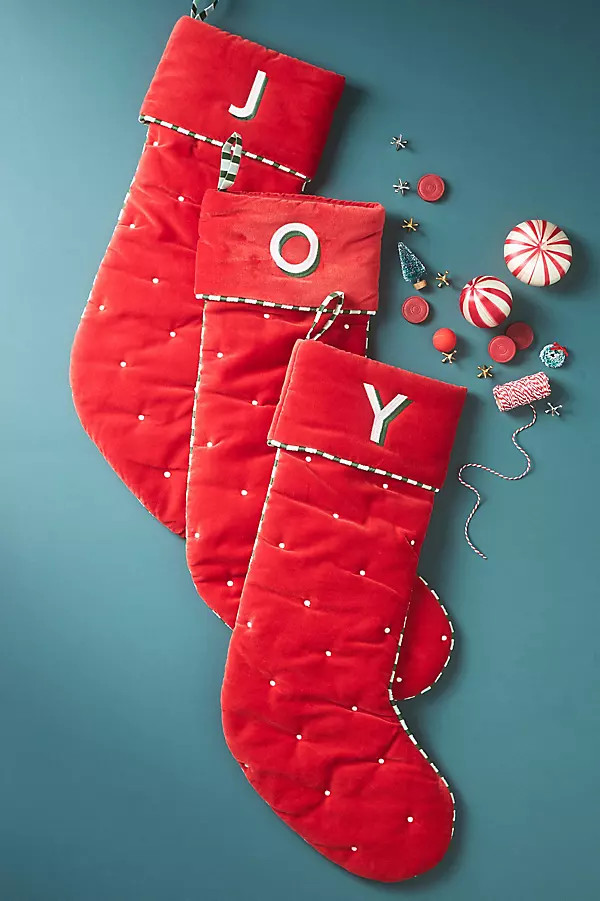 Milo Velvet Monogram Stocking | Anthropologie (UK)