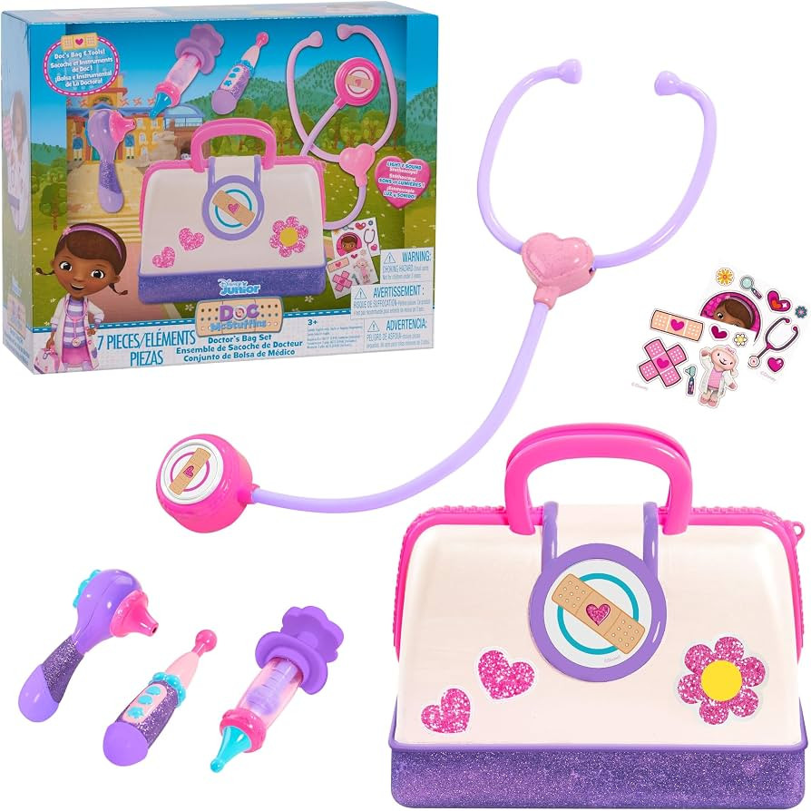 Disney Junior Doc McStuffins Toy Hospital Doctor's Bag Set, 7-piece Dress Up and Pretend Play Doc... | Amazon (US)