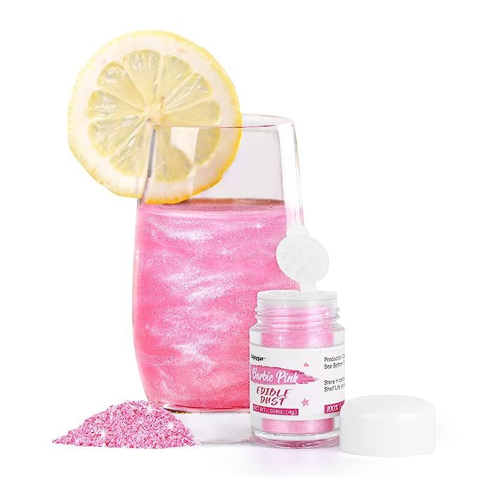 Shimmer Edible Glitter For Drinks, Barbie Pink, Food Grade, 4 Grams, Sujoygar, Dusting Powders fo... | Amazon (US)
