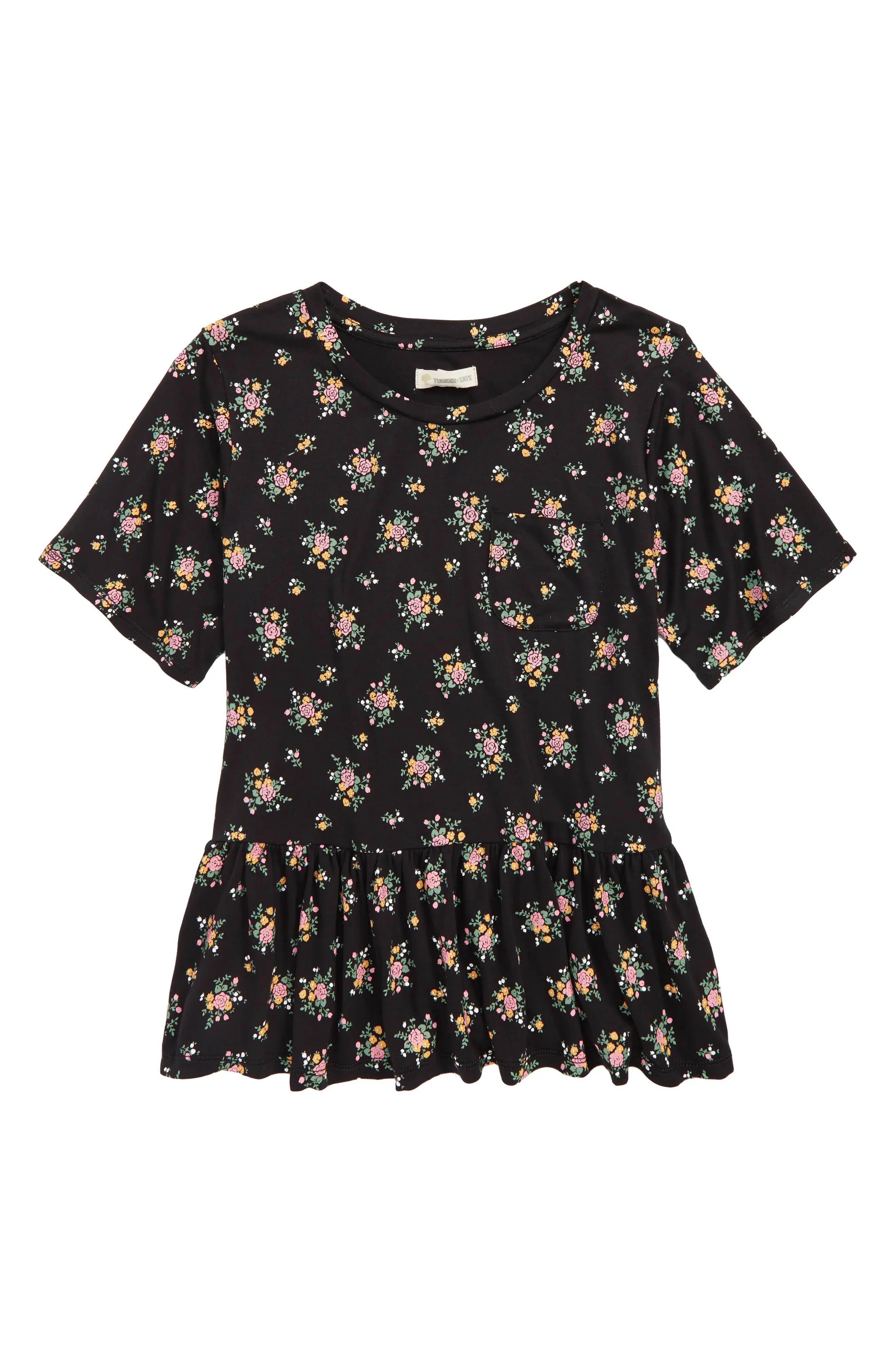Tucker + Tate Print Peplum Tee (Big Girls) | Nordstrom