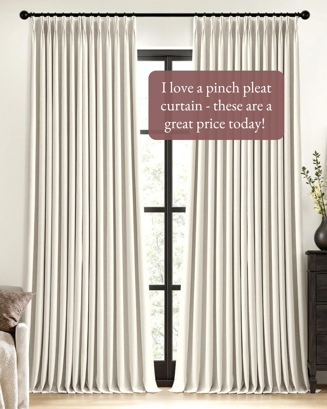 I love a pinch pleat curtain and these are a great price today with the Amazon Early Prime Deals! They add such a custom, high end look to any room. 

 #amazonprimedeals #earlyprimedeals #primeday #amazondeals #pinchpleatcurtains #curtains #drapes #windowtreatments #homedecor #amazonhome #livingroomdecor #bedroomdecor #homefinds #salealert #founditonamazon #LTKSaleAlert