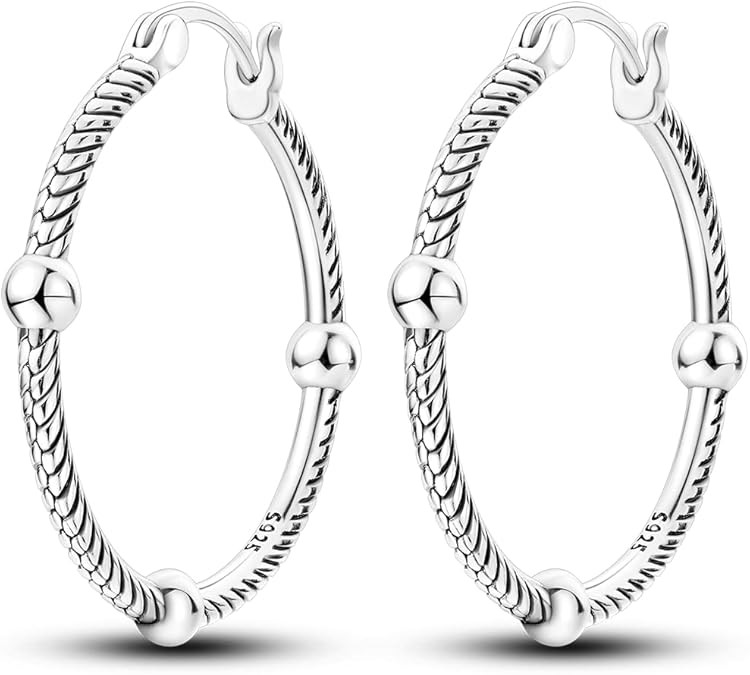 Hapour 925 Sterling Silver Hoop Earrings for Women Dangle Earrings Small Boho Earrings Rope Desig... | Amazon (US)