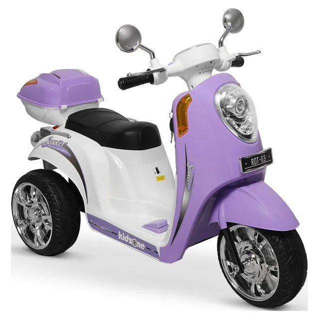 Kidzone Ride On Scooter 6V Toy Battery Powered Electric 3-Wheel Power Bicycle W/ Music, Horn, Hea... | Walmart (US)