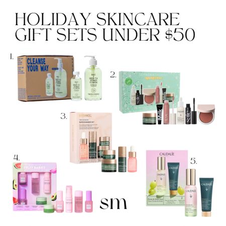 Skincare Holiday Gift Sets Under $50
✨Sephora Favorites Sparkly Clean Makeup Set
✨Farmacy Winter Greens Pore-Clearing Duo
✨Biossance Rapid Radiance Set
✨Caudalie Pores and Glow Duo featuring Beauty Elixir and Instant Detox Mask
✨Youth To The People Cleanse Your Way: Superfood Antioxidant Cleanser Duo
✨Glow Recipe Fruit Babies Bestsellers Kit

#LTKbeauty #LTKHoliday #LTKSeasonal