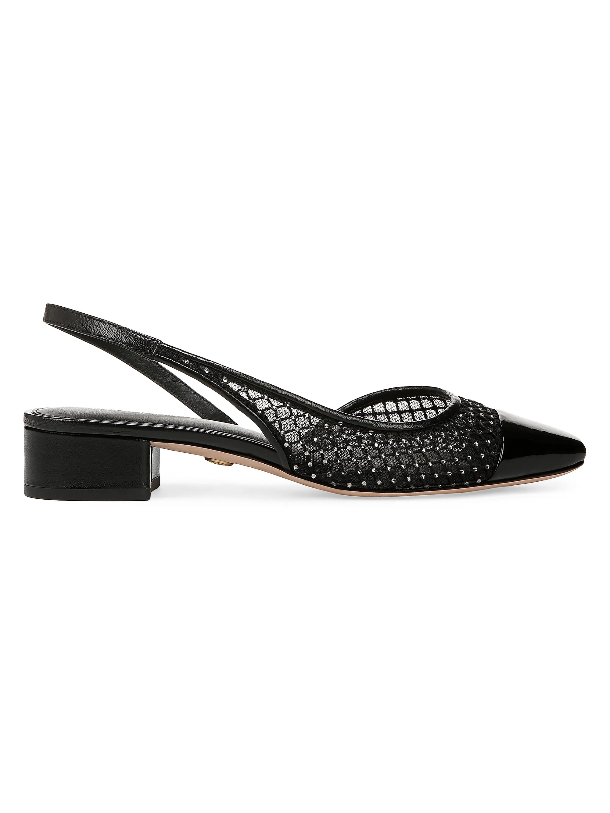 Veronica BeardCecile 25MM Rhinestone-Mesh Slingback Pumps | Saks Fifth Avenue