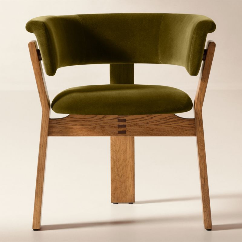 Klub Olive Green Velvet Dining Chair by Steen Østergaard | CB2 | CB2