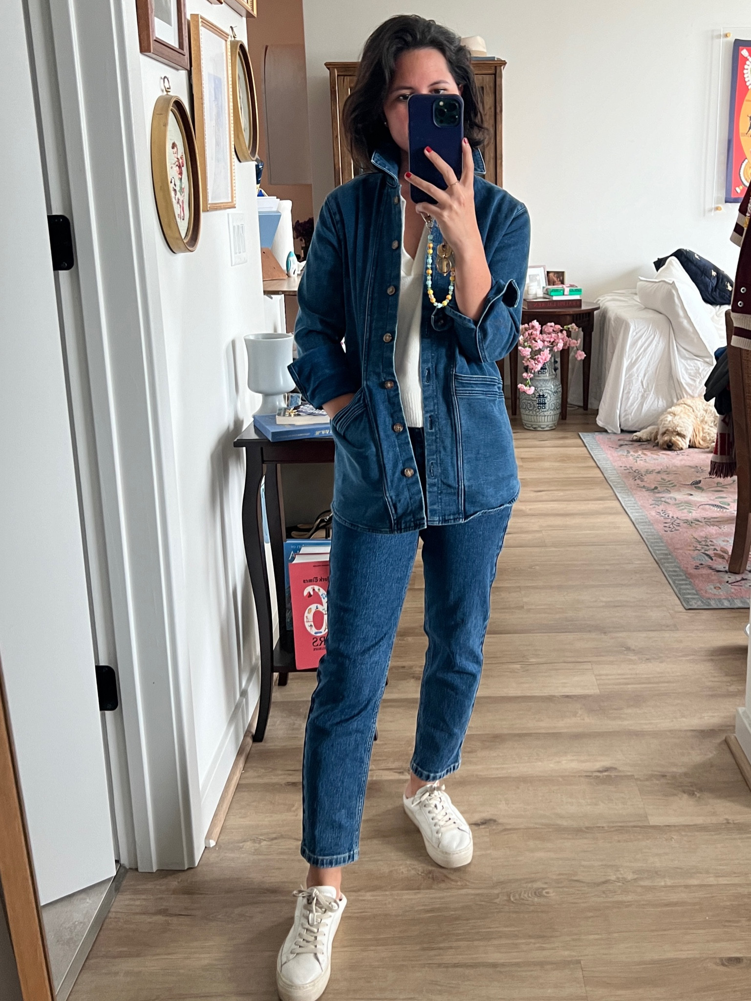 Denim on denim outfit, Sezane will jacket, Jean jacket, Jean shirt, Abercrombie jeans 

#LTKFindsUnder100 #LTKFallSale #LTKStyleTip