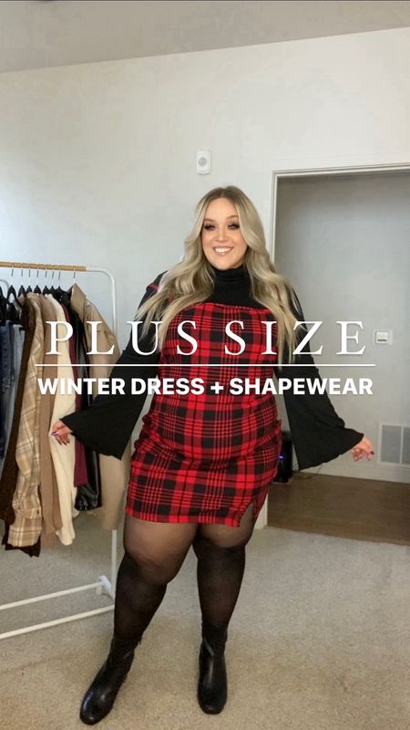 plus size winter outfit of the day, ft the viral amazon skims dupe bodysuits 🖤🫶🏻 I’m wearing mine in size 3x mid support. It has an option for stronger support as well

Tights are in size 2x
Dress comes as a set. I’m wearing a 3x 🖤

This dress would also be really cute for any Valentine’s Day plans / date night outfits :)



#LTKmidsize #LTKplussize #LTKSeasonal