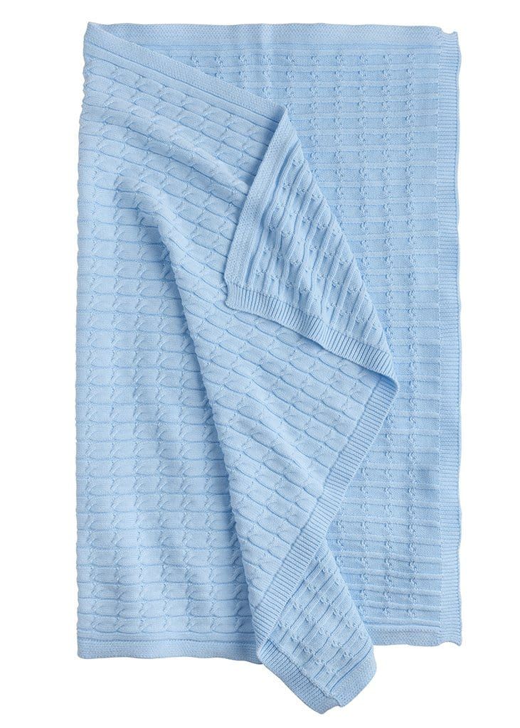 Cable Knit Blanket - Light Blue | Little English