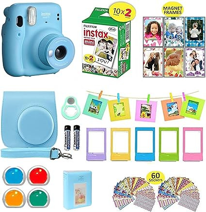 Fujifilm Instax Mini 11 Instant Camera Sky Blue + Shutter Compatible Carrying Case + Fuji Film Va... | Amazon (US)