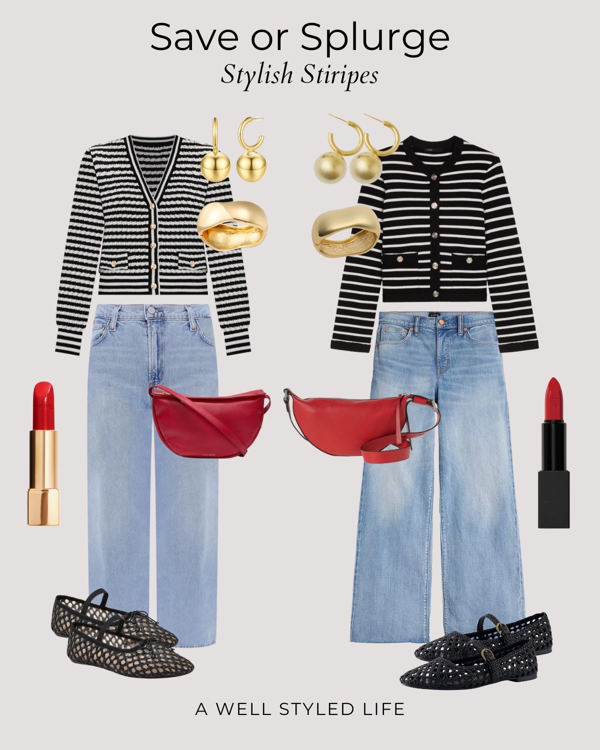 Spring Outfit Inspiration

Save or Splurge? Stripes, denim, and bold accessories—whether you're looking to invest in timeless pieces or snag a budget-friendly alternative, I've got you covered! #SaveOrSplurge #WardrobeInvestments #ClassicStyle

#Fashionover50 #LTKOver50Style #fashion #outfitinspiration #outfit #springoutfit #springfashion #transitionoutfit #springstyle #stripes #stripedcardigan #cardigan #popofred #red #crochetshoes #croshetmaryjanes #maryjanes #EffortlessStyle #SaveOrSplurge #WardrobeInvestments #ClassicStyle

#LTKSeasonal #LTKOver40 #LTKStyleTip
