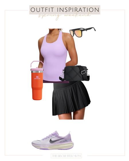 Spring Weekend Athletic Outfit 

Purple tank top  black athletic skirt  tennis skirt  athletic shoes   Spring outfit   Spring athletic outfit  summer outfit  summer athletic outfit 

#LTKstyletip #LTKSeasonal #LTKfitness