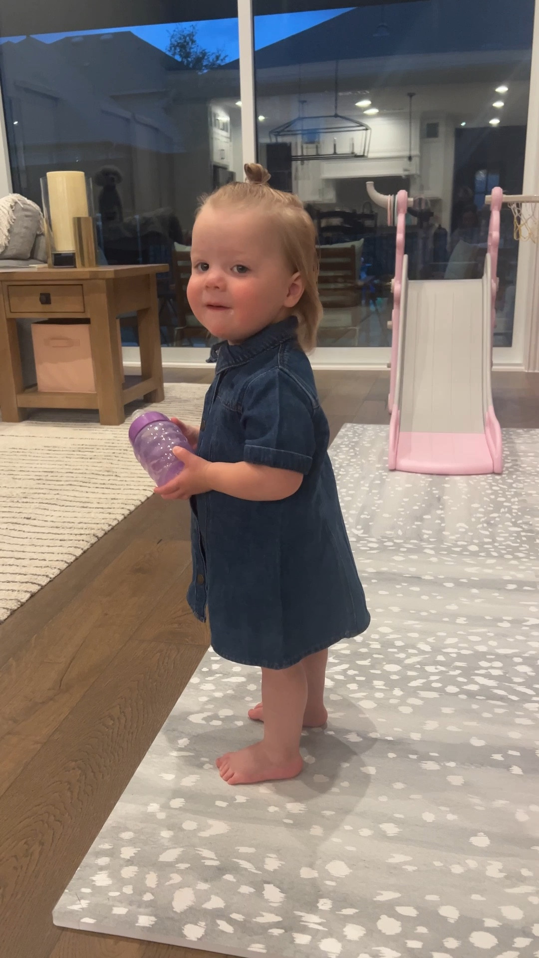 Absolute toddler main energy? ✅ 
Denim dress and not pictured - 🎀bow socks and pink baby Nikes. 

#LTKKids #LTKBaby