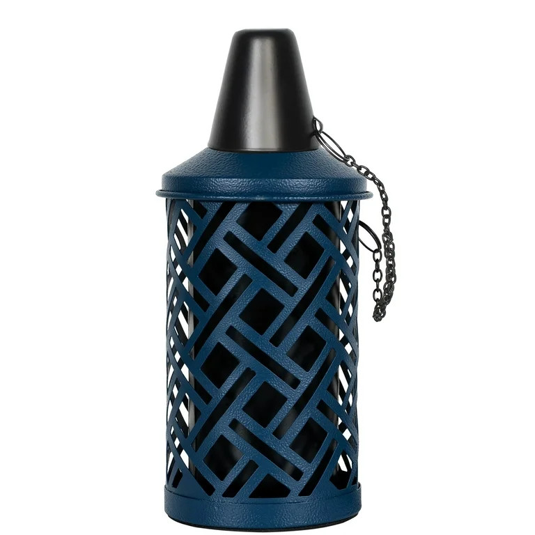 Mainstays Table Torch Citronella Oil Lamp Metal Torch for Indoor and Outdoor (Textured Blue, 1 Pc... | Walmart (US)