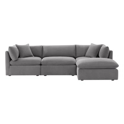 Annabella 4 - Piece Modular Upholstered Reversible Chaise Sectional | Wayfair North America