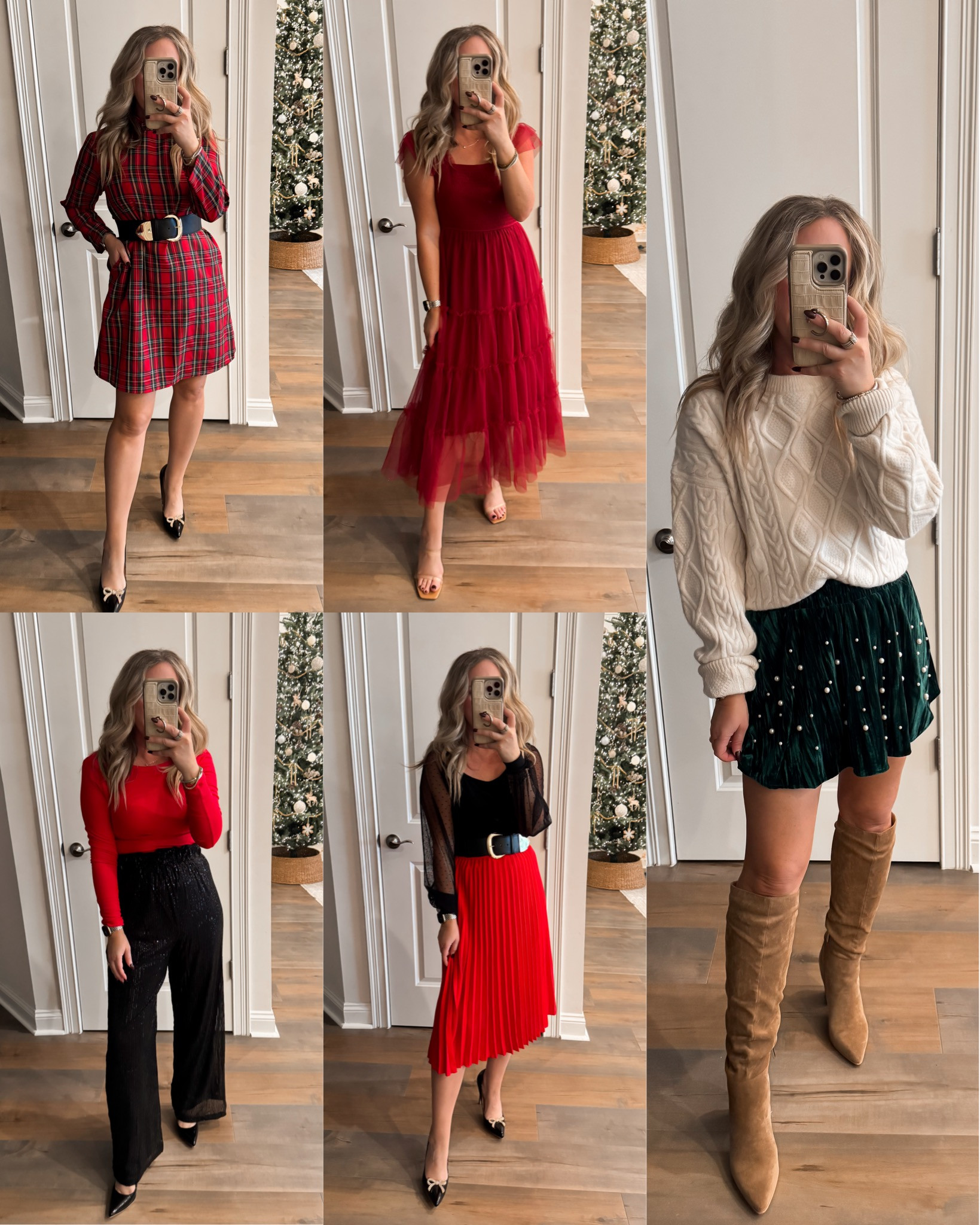 Amazon holiday outfit inspo ✨ dresses, pants, Christmas, holiday looks, holiday party, event style, red, green, black, pearl detail, velvet, affordable women's fashion finds.  

 #LTKHoliday #LTKootd #LTKFindsUnder50
