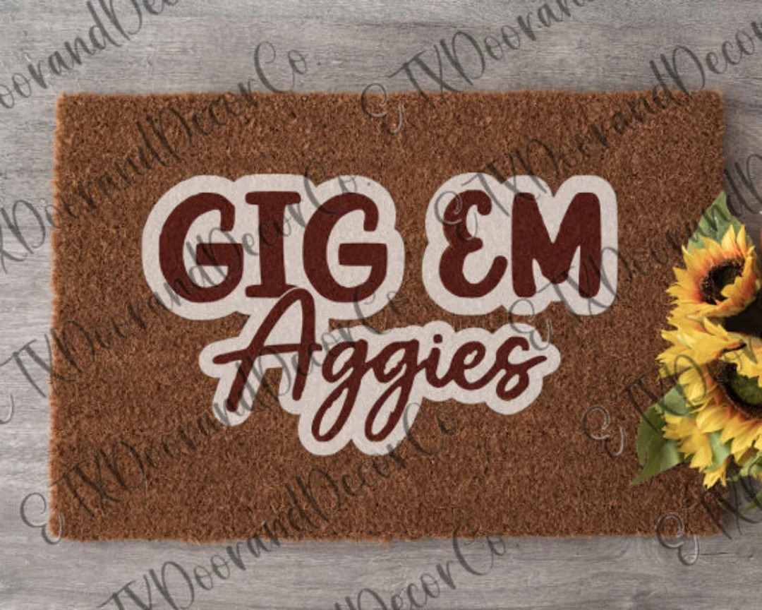 Gig em Doormat - Etsy | Etsy (US)