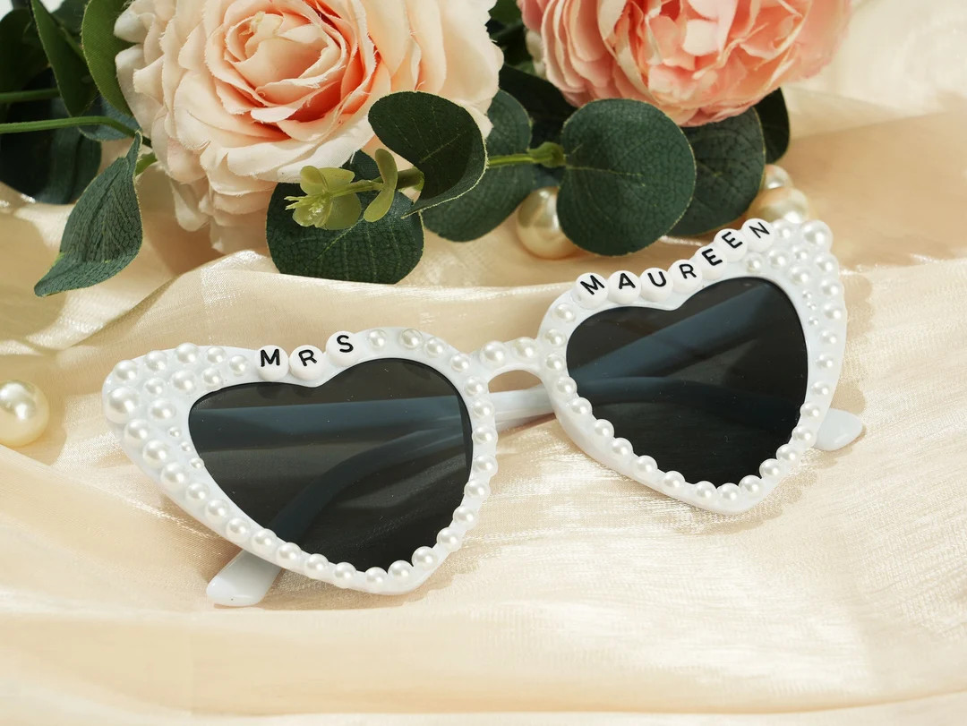 Personalized Pearl Glasses,Wedding Glasses,Bridesmaid Glasses,Bridal Sunglasses,Bachelorette Part... | Etsy (US)