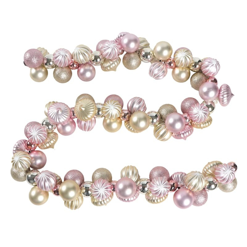 & Champagne Ornament Garland, 72" | At Home