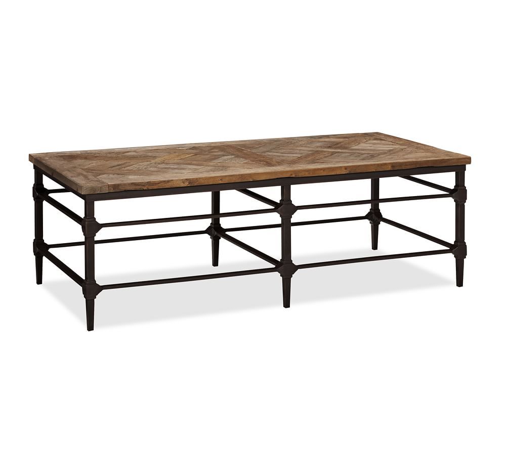 Parquet 54" Rectangular Reclaimed Wood Coffee Table | Pottery Barn (US)