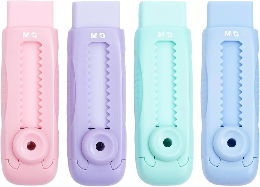 M&G 4 Pcs Cute Erasers for Kids Sliding Retractable Pencil Erasers, Push Pull Design Cute Erasers... | Amazon (US)