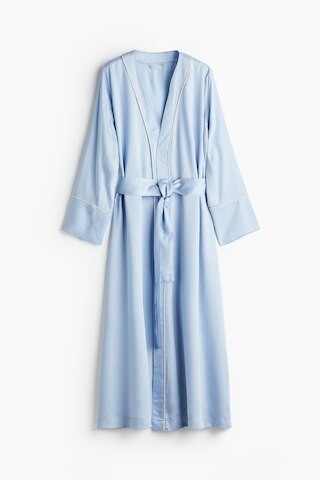 H & M - Satin Bathrobe - Blue | H&M (US + CA)