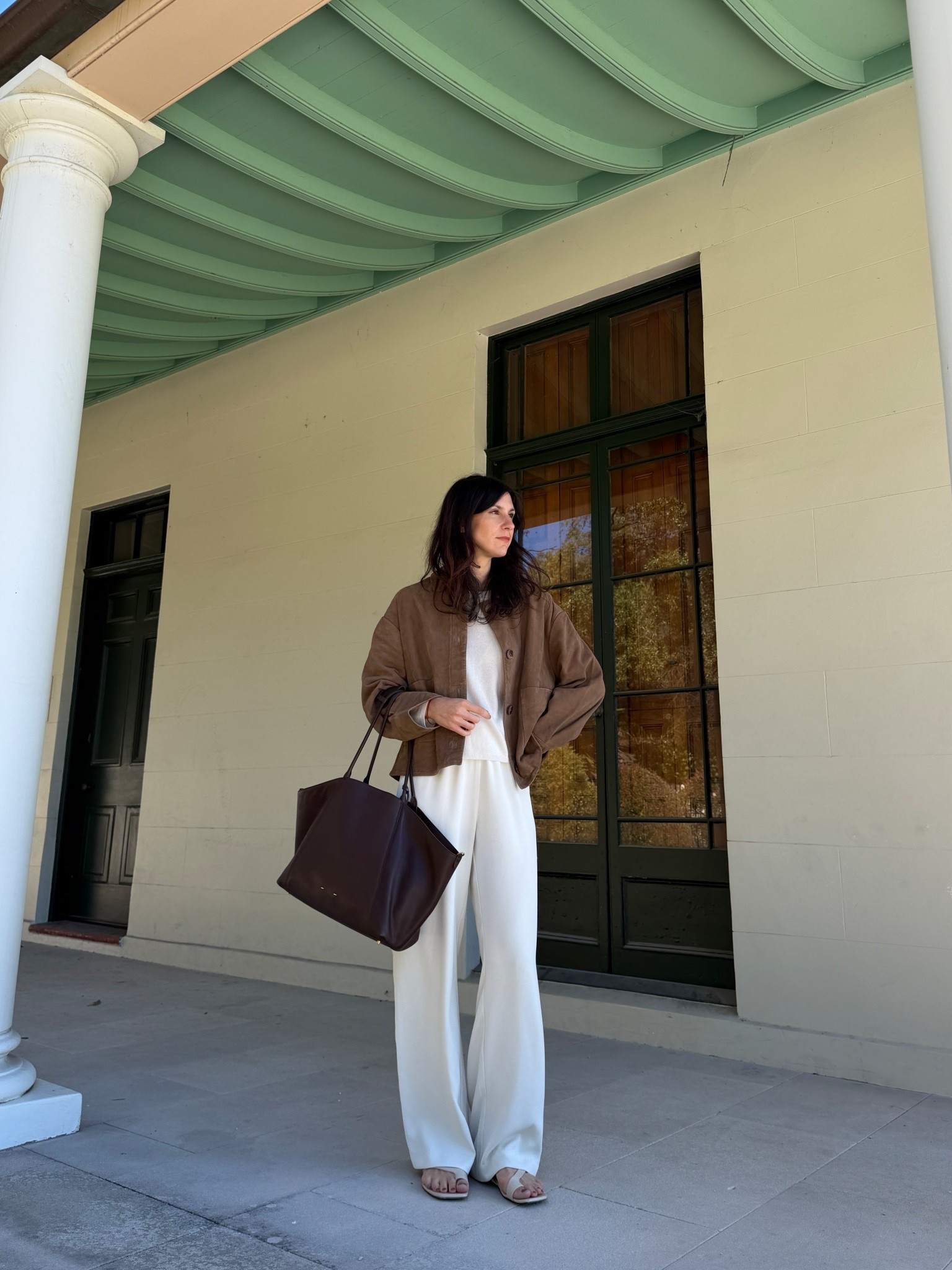 Wearing knit in size s, pants in size S, shoes in EU40 and jacket in AU10. Bag is $20 off w ToJamie20