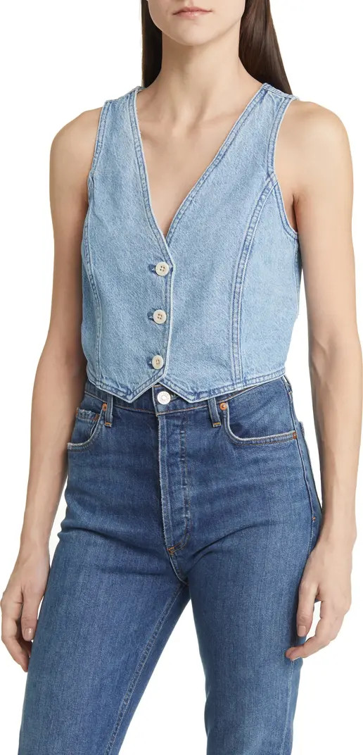 Katrina Denim Crop Vest Top | Nordstrom Rack