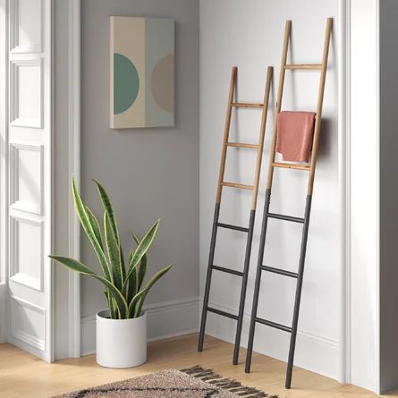 Mercury Row® Wood And Metal Blanket Ladder | Wayfair North America