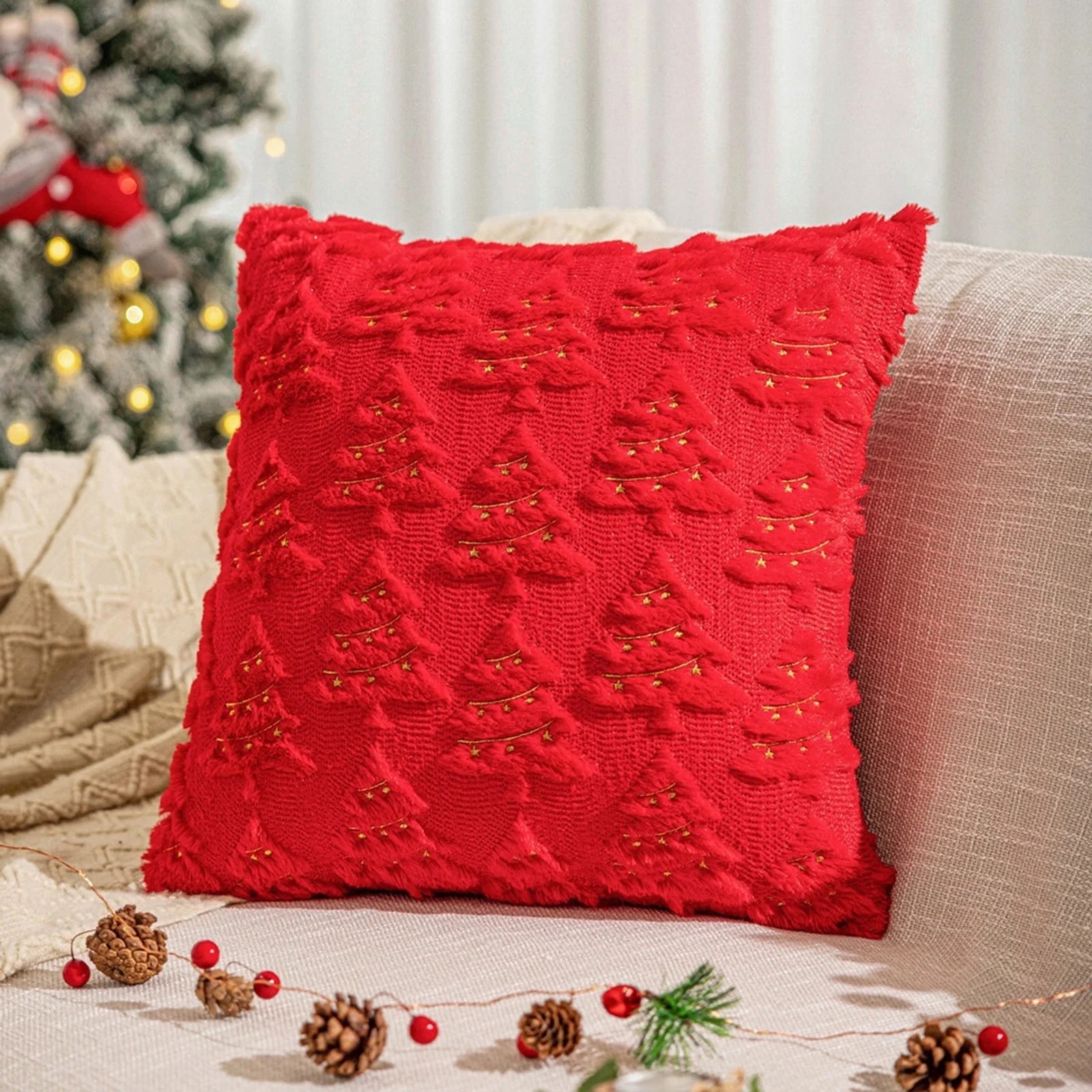 Clearance!! Christmas decorations,Throw Pillow Christmas Tree Decorative Pillow 18x18 Inch Soft P... | Walmart (US)