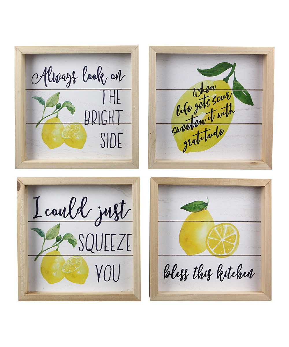 Young's Wall Decor - Lemon Wall Sign - Set of Four | Zulily