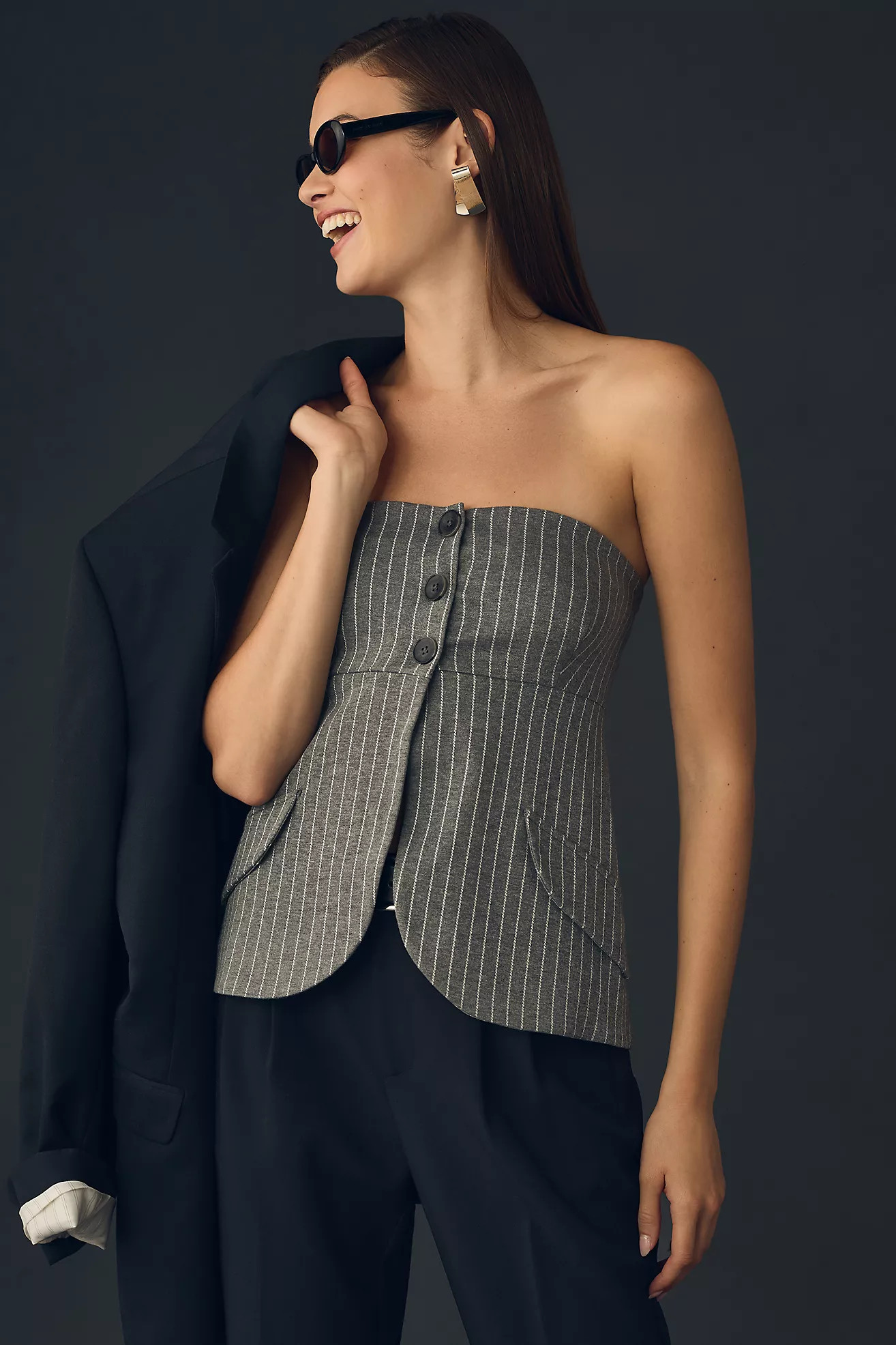 By Anthropologie Strapless Blazer Tube Top | Anthropologie (UK)