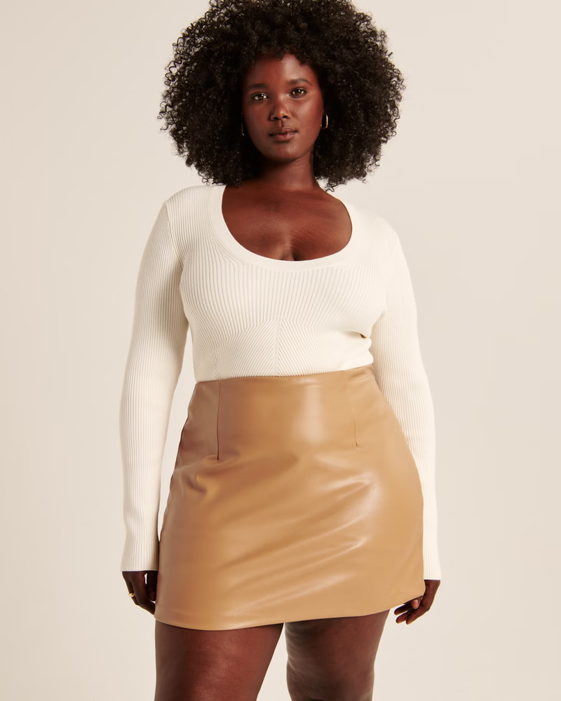 Vegan Leather Mini Skort | Abercrombie & Fitch (US)