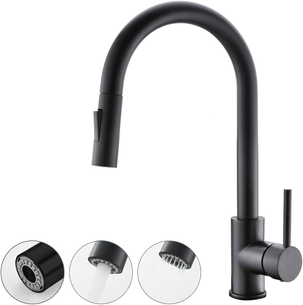 Havin Black Kitchen Faucet with Pull Down Sprayer, High Arc Stainless Steel Material, with cUPC C... | Amazon (US)