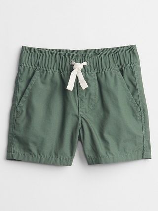 Baby Poplin Pull-On Shorts with Washwell | Gap Factory