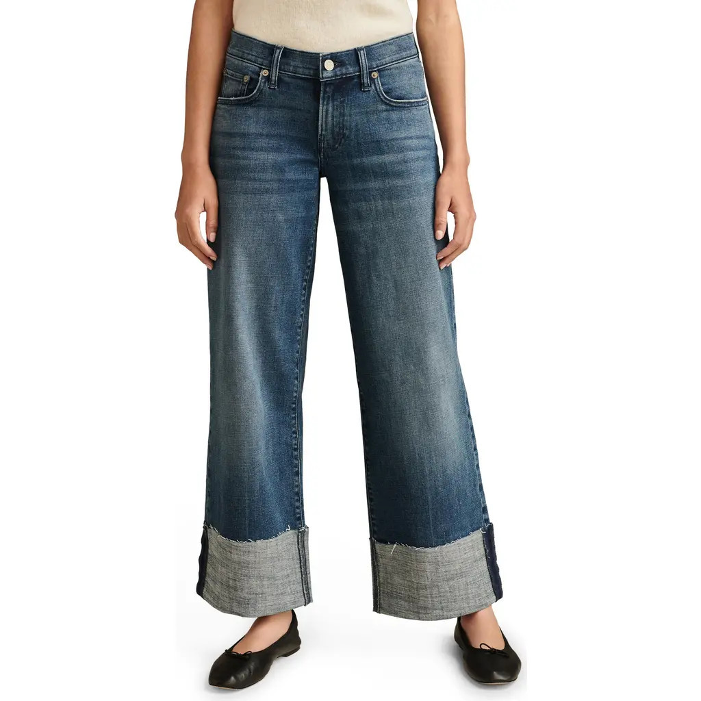 Lucky Brand Lucky Legend Cuffed Wide Leg Jeans in Cuffing Season Wash at Nordstrom, Size 24 | Nordstrom