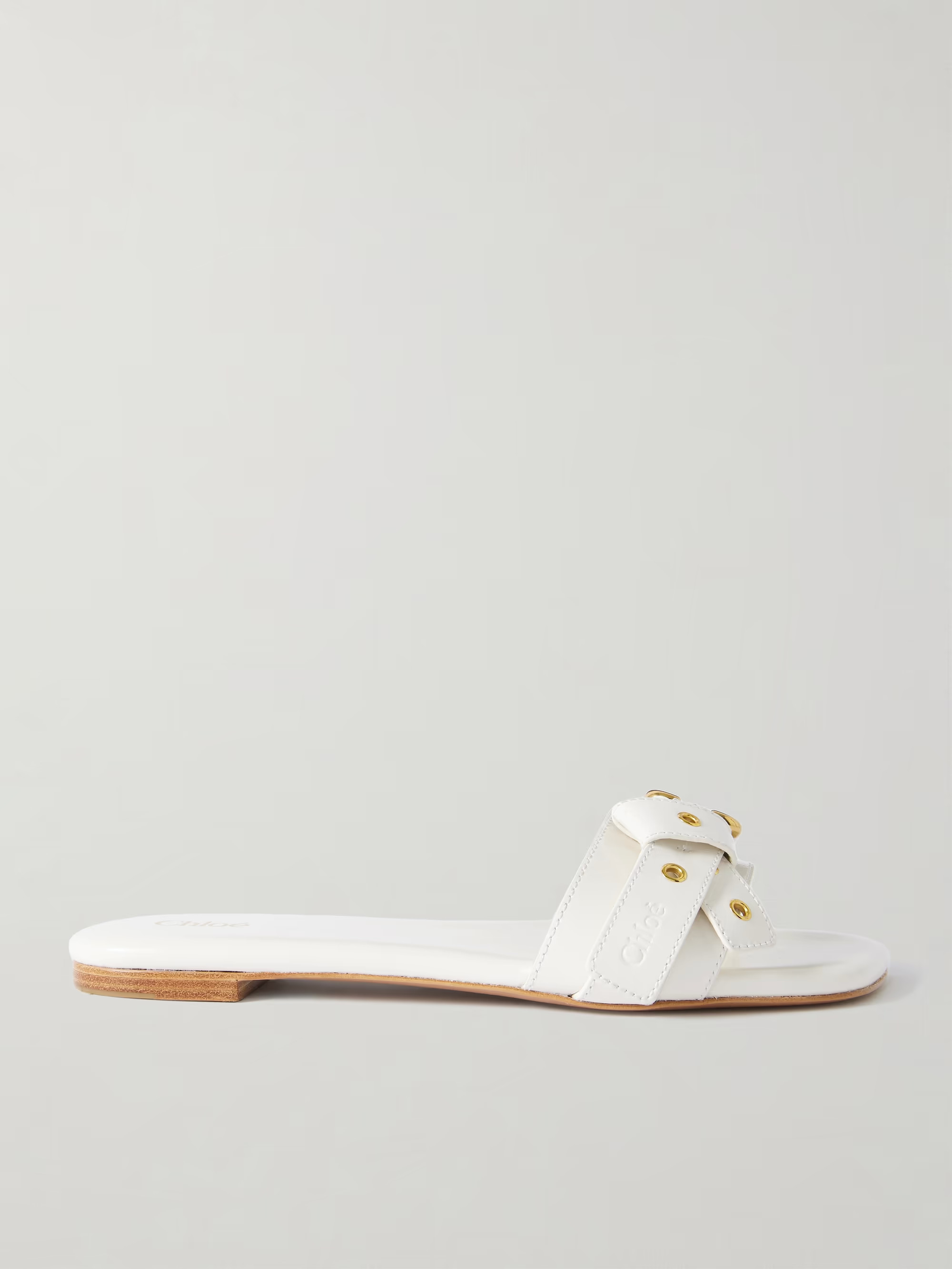 Mae buckle-embellished leather slides | NET-A-PORTER (UK & EU)