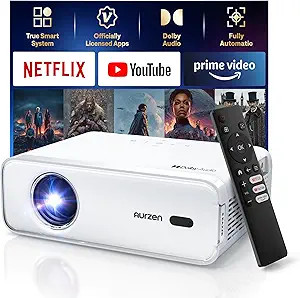 Aurzen EAZZE D1 Smart Projector with WiFi and Bluetooth, Netflix-Officially-Licensed, Auto Focus ... | Amazon (US)