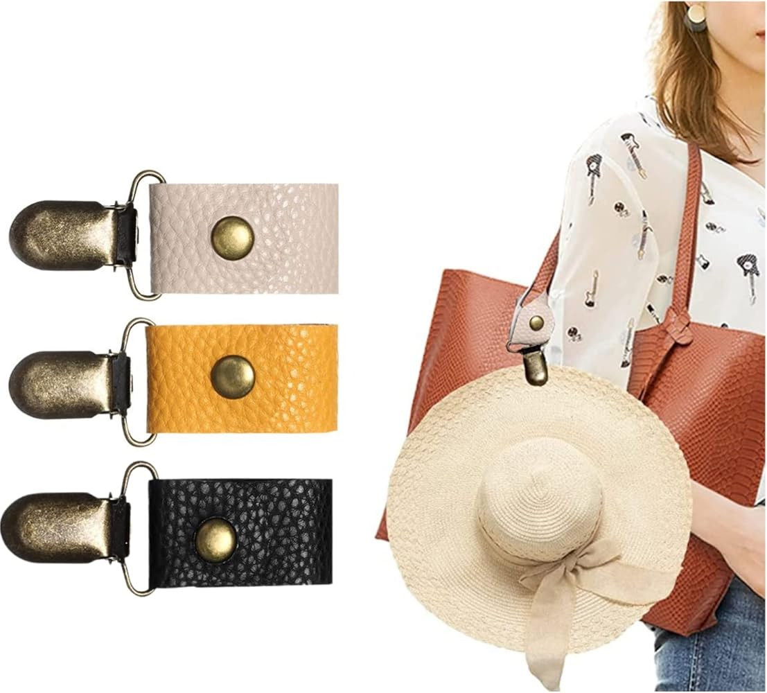 Hat Clip for Travel,PU Leather Hat Clip,Hat Clips for Luggage,Multifunctional Duckbill Hat Clip,H... | Amazon (US)